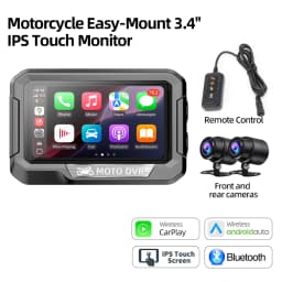 3.4Inch Motorcycle Navigation Monitor CarPlay Android Auto Bluetooth Waterproof Portable HD Digital Display Motor CPS Screen