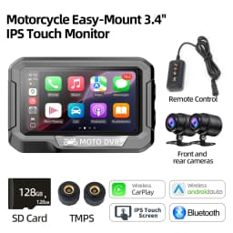 3.4Inch Motorcycle Navigation Monitor CarPlay Android Auto Bluetooth Waterproof Portable HD Digital Display Motor CPS Screen