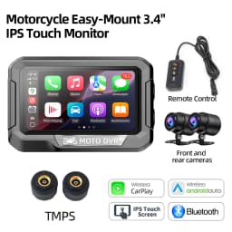 3.4Inch Motorcycle Navigation Monitor CarPlay Android Auto Bluetooth Waterproof Portable HD Digital Display Motor CPS Screen