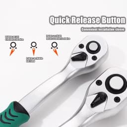 24/72 Tooth Quick Ratchet Wrench 1/2 1/4 3/8 3 Size Flying Wrenches Two-way Socket Wrench Repair Tools for Vehicle Bicycle