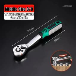 24/72 Tooth Quick Ratchet Wrench 1/2 1/4 3/8 3 Size Flying Wrenches Two-way Socket Wrench Repair Tools for Vehicle Bicycle