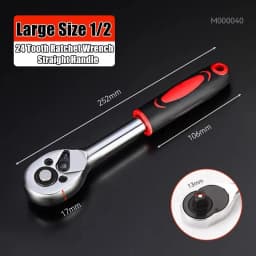 24/72 Tooth Quick Ratchet Wrench 1/2 1/4 3/8 3 Size Flying Wrenches Two-way Socket Wrench Repair Tools for Vehicle Bicycle