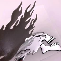 1pair Car Motorcycle 3D Flame Ghost-Skull Head Styling Festival Decoration Sticker Emblem Decals Auto Pattern Exterior Decor