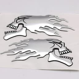1pair Car Motorcycle 3D Flame Ghost-Skull Head Styling Festival Decoration Sticker Emblem Decals Auto Pattern Exterior Decor