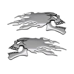 1pair Car Motorcycle 3D Flame Ghost-Skull Head Styling Festival Decoration Sticker Emblem Decals Auto Pattern Exterior Decor