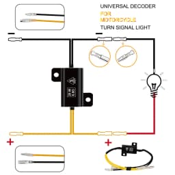 Motorcycle LED Accessories LED Turn Signal Decoder MotorTurn Signal Lamps Resistors 25W 6.8/8/10Ohm