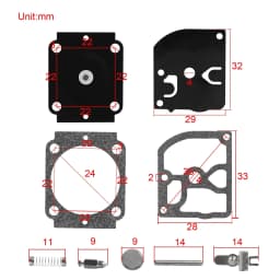 5x Carb Carburetor Rebuild Repair Kit Diaphragm Gasket for Sthil 017 018 MS180 MS170 BG66 BG86 ZAMA RB-155 RB 155 RB-164 C1M-S14