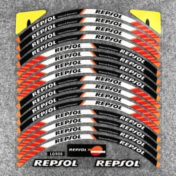 Reflective Motorcycle Wheel Stickers Racing Rim Strips Decals 17" Hub Accessories For Repsol CBR