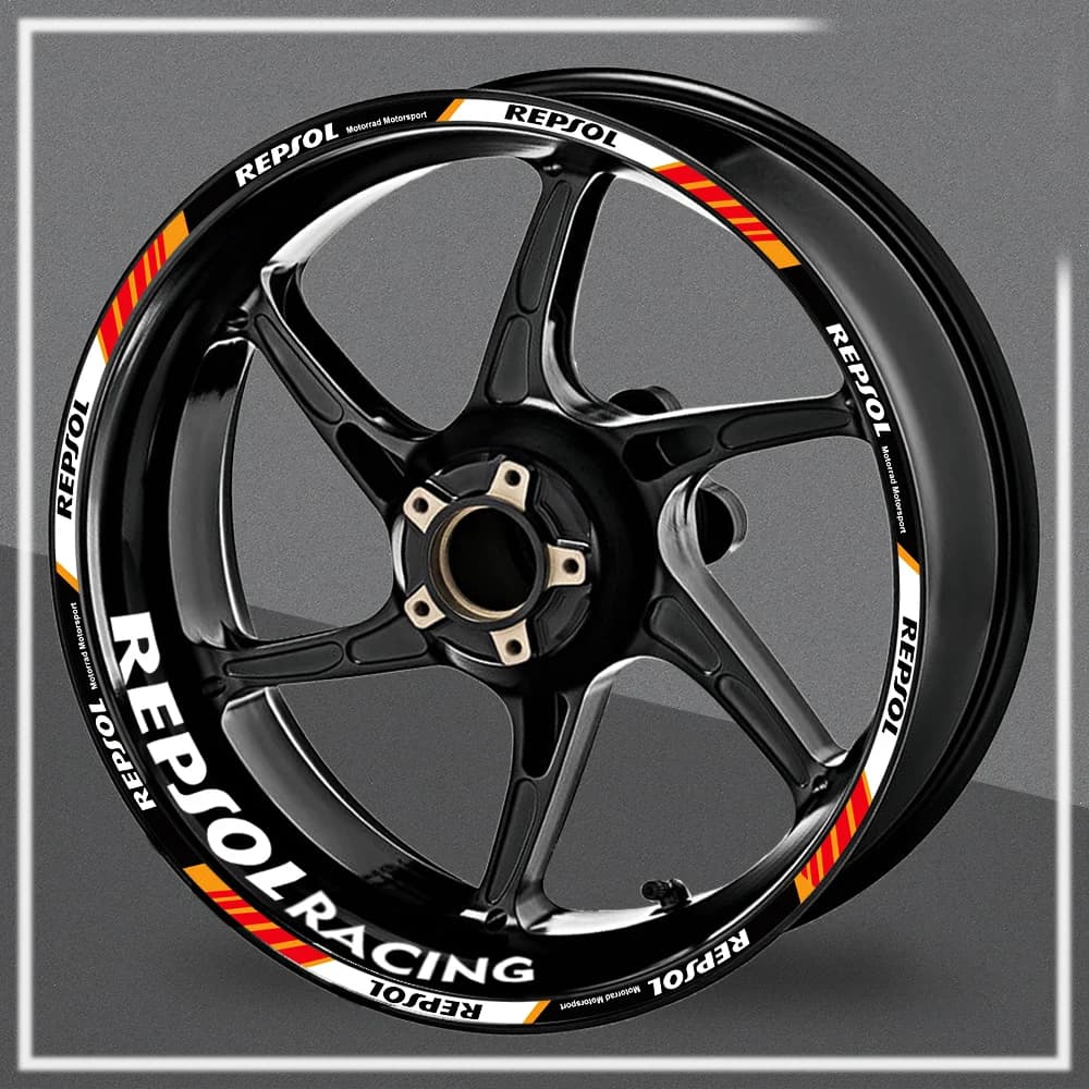 Reflective Motorcycle Wheel Stickers Racing Rim Strips Decals 17" Hub Accessories For Repsol CBR