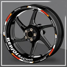 Reflective Motorcycle Wheel Stickers Racing Rim Strips Decals 17" Hub Accessories For Repsol CBR