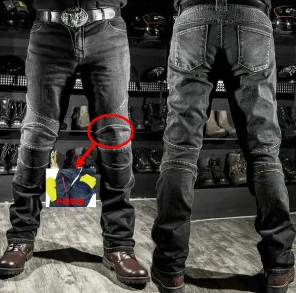 Komine - Men's Motorcycle Jeans, Men's Motorcycle Jeans, Protective Equipment, Knee Guards YJF