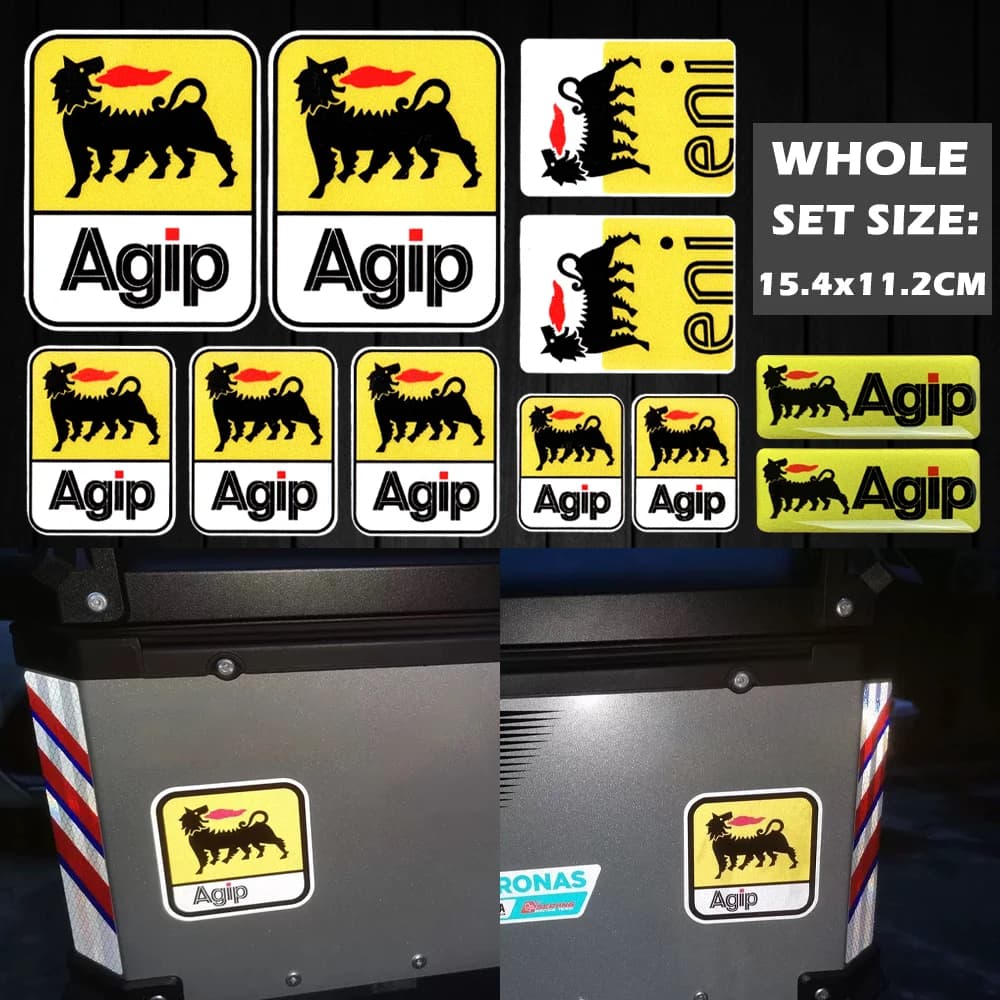 Motorcycle Stickers AGIP Eni Oil Lubricants Laminated Aprilia Graphics Reflective Decal for KTM YAMAHA Kawasaki Suzuki Honda BMW