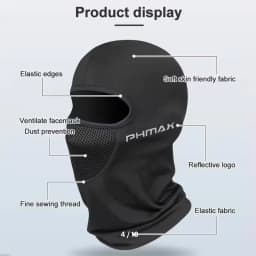 Summer Cycling Ice Silk Head Cover with Sweat Absorption and Moisture Wicking, Glasses Holes, Full Coverage, Windproof, Outdoor