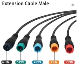 Waterproof Cable Julet Electric Cables 2/3/4/5/6/7Pin Connector for Ebike Light Throttle Ebrake Display Ebike Parts Extend