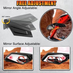 2Pcs UTV Side View Mirrors Rearview Mirror For Can Am Maverick X3 Max Turbo R 2017-2022
