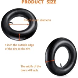 4.10/3.50-4" Camera 4.00-8'' 16x6.50-8 Inner Tubes (2-Pack) for Wheelbarrow,Trunk,Tractor,Garden Carts,Golf Cart,Mowers and More