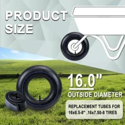 4.10/3.50-4" Camera 4.00-8'' 16x6.50-8 Inner Tubes (2-Pack) for Wheelbarrow,Trunk,Tractor,Garden Carts,Golf Cart,Mowers and More