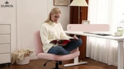 JHK Armless Cross Office Chairs with Wheels PU Leather Swivel Living Room Desk Chair Height Adjustable Support Seat Furniture