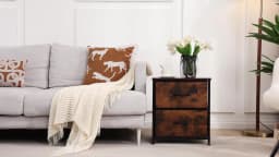 JHK Living Room Cabinet Layers Set of 2 Fabric Drawers Beside Nightstand Table Closet Chest Clothes Display Cabinet Of Furniture