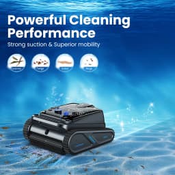 Cordless Robotic Pool Cleaner, Pool Vacuum for Inground Pools with 4 Motors, Wall & Waterline Cleaning, 300min Battery Life