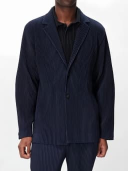 Miyake Pleated Blazers Business Casual Lined Blazer Top Fashion Suit Slim Fit Coat High Quality Jacket