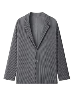 Miyake Pleated Blazers Business Casual Lined Blazer Top Fashion Suit Slim Fit Coat High Quality Jacket