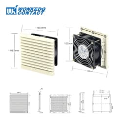 9803 230 Air Filter Industrial 120mm Fan Electrical Cabinet Cooler Ventilation Waterproof Louvers Blower Exhaust 220V 230V 240V