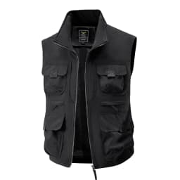 2025 Men's Outdoor Tooling Multi-Pocket Casual Outdoor Fishing Large Size Vest with Vertical Collar Breathable Quick-drying Vest