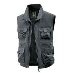 2025 Men's Outdoor Tooling Multi-Pocket Casual Outdoor Fishing Large Size Vest with Vertical Collar Breathable Quick-drying Vest