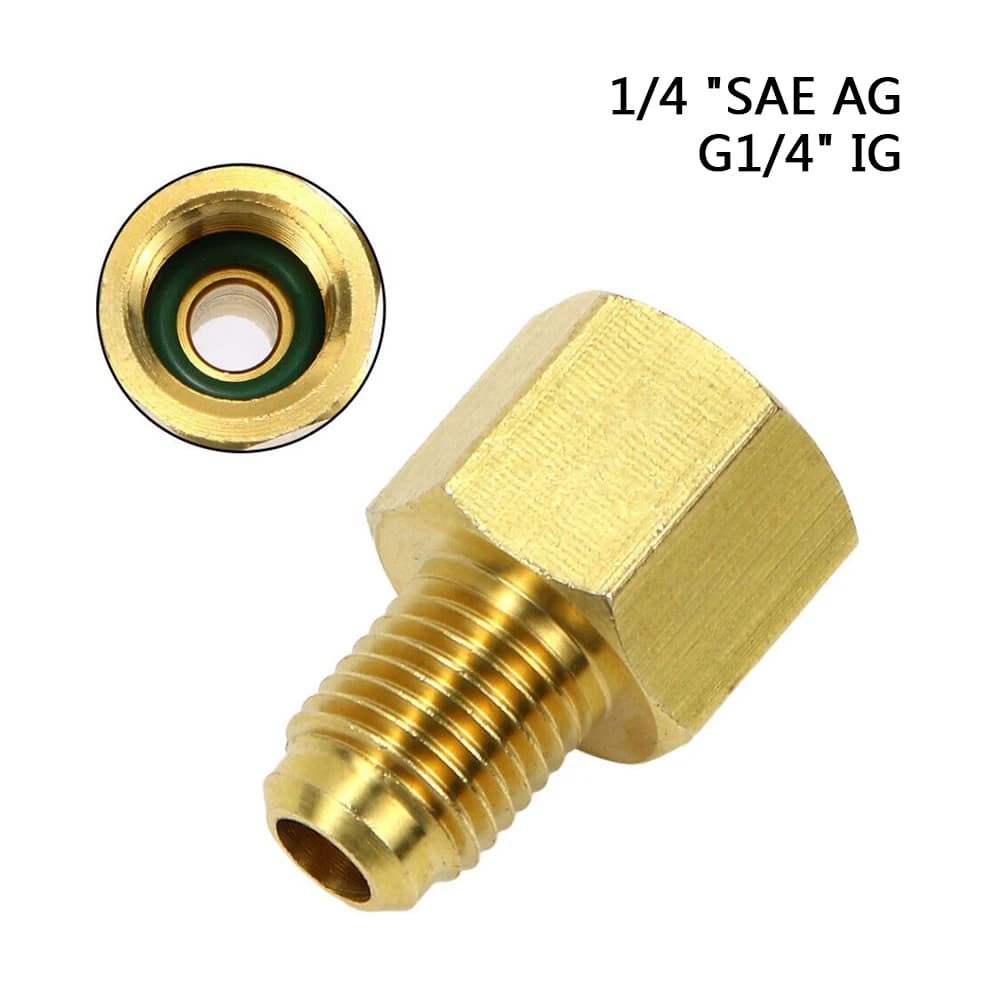 1/4'' SAE AG To G1/4'' IG Nitrogen Regulator Adapter Fittings/Air Conditioning Threaded Fitting For Nitrogen Pressure Reducer