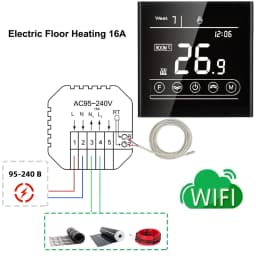 MINCO HEAT Tuya WiFi Smart Thermostat 16A for Electric Floor Heating System Temperature Voice Controller for Google Home Alexa