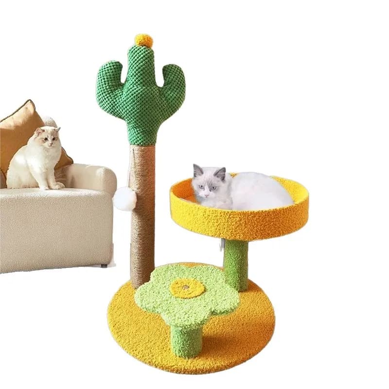 Cat scratching board, cat climbing frame integrated, universal in all seasons, wear-resistant and non-chip sisal column, vertica