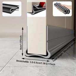 93cm Flexible Door Bottom Sealing Strip Under Door Draft Stopper Tape Door Gap Soundproofing Wind and Dust Proof Weather Strip