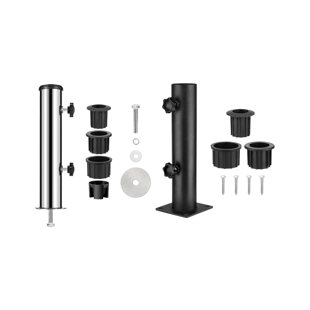 Umbrella Stand Tube Pole Holder Heavy Duty Umbrella Mount Marble Flag Pole Holder Steel for Lawn Outside Backyard Outdoor Beach