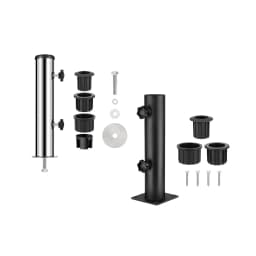 Umbrella Stand Tube Pole Holder Heavy Duty Umbrella Mount Marble Flag Pole Holder Steel for Lawn Outside Backyard Outdoor Beach