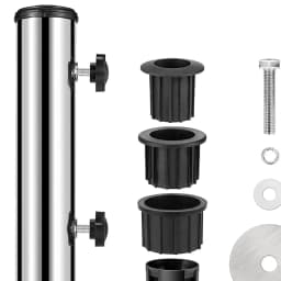 Umbrella Stand Tube Pole Holder Heavy Duty Umbrella Mount Marble Flag Pole Holder Steel for Lawn Outside Backyard Outdoor Beach