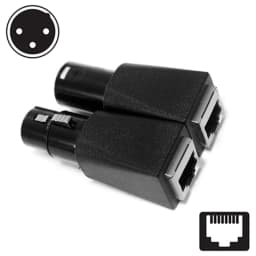 DMX To RJ45 Connector RJ45 Ethernet To 3 Pin XLR DMX Female & Male Adapter Sets (3PIN 1Pair)-AT35