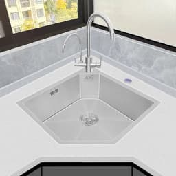 Black gold steel nano handmade corner sink kitchen corner vegetable basin special-shaped sink under the counter sink