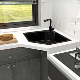 Black gold steel nano handmade corner sink kitchen corner vegetable basin special-shaped sink under the counter sink