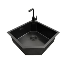 Black gold steel nano handmade corner sink kitchen corner vegetable basin special-shaped sink under the counter sink