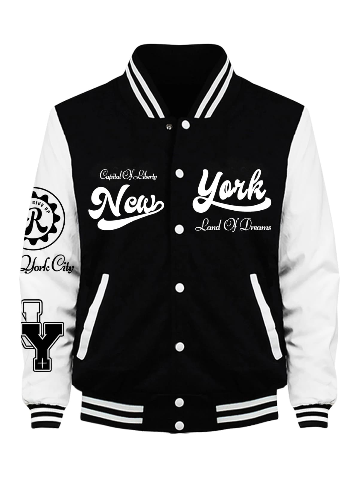New York Land Of Dreams Capital Of Liberly Baseball Jersey Men Retro Soft Coat Trendy American Jackets Autumn Fleece Men Top