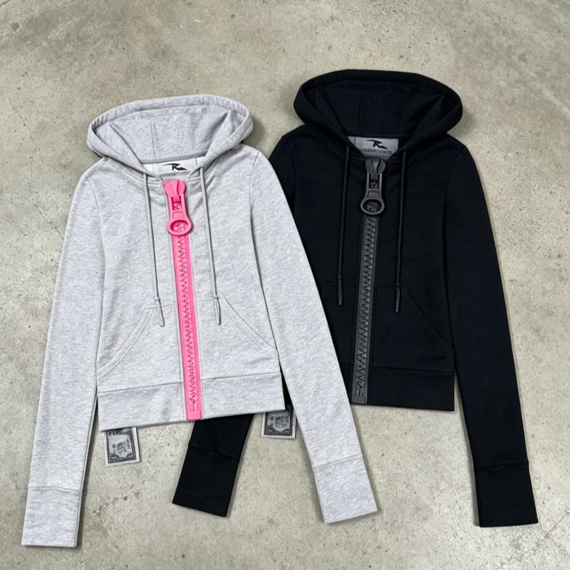 Y2K Harajuku Casual Hoodie Blank Extra Big Zipper Long Sleeve Sweatshirt Trendy Hip Hop Strange Streetwear Unisex Slim Clothing
