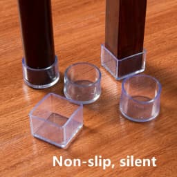16Pcs Chair Leg Caps Rubber Feet Protector Pads Non-slip Transparent Table Covers Plugs Furniture Leveling Feet Home Decor