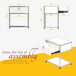 Hot Seller | Bedside Cabinet with Storage | Modular Steel Nightstand with drawer & Shelf | For bedroom Living Room Study Room