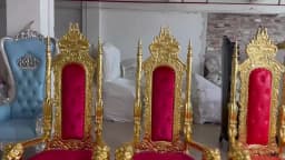 2pcs King Throne Chair High Back Royal Luxury Chair For Groom And Bride High Grade Hotel Furniture Throne Chair