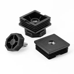 Fashion Square Pipe Plugs Plastic Wihtout M6 Hole Blanking End Caps Adjustable Balance Plug Nut Foot Pad Outside