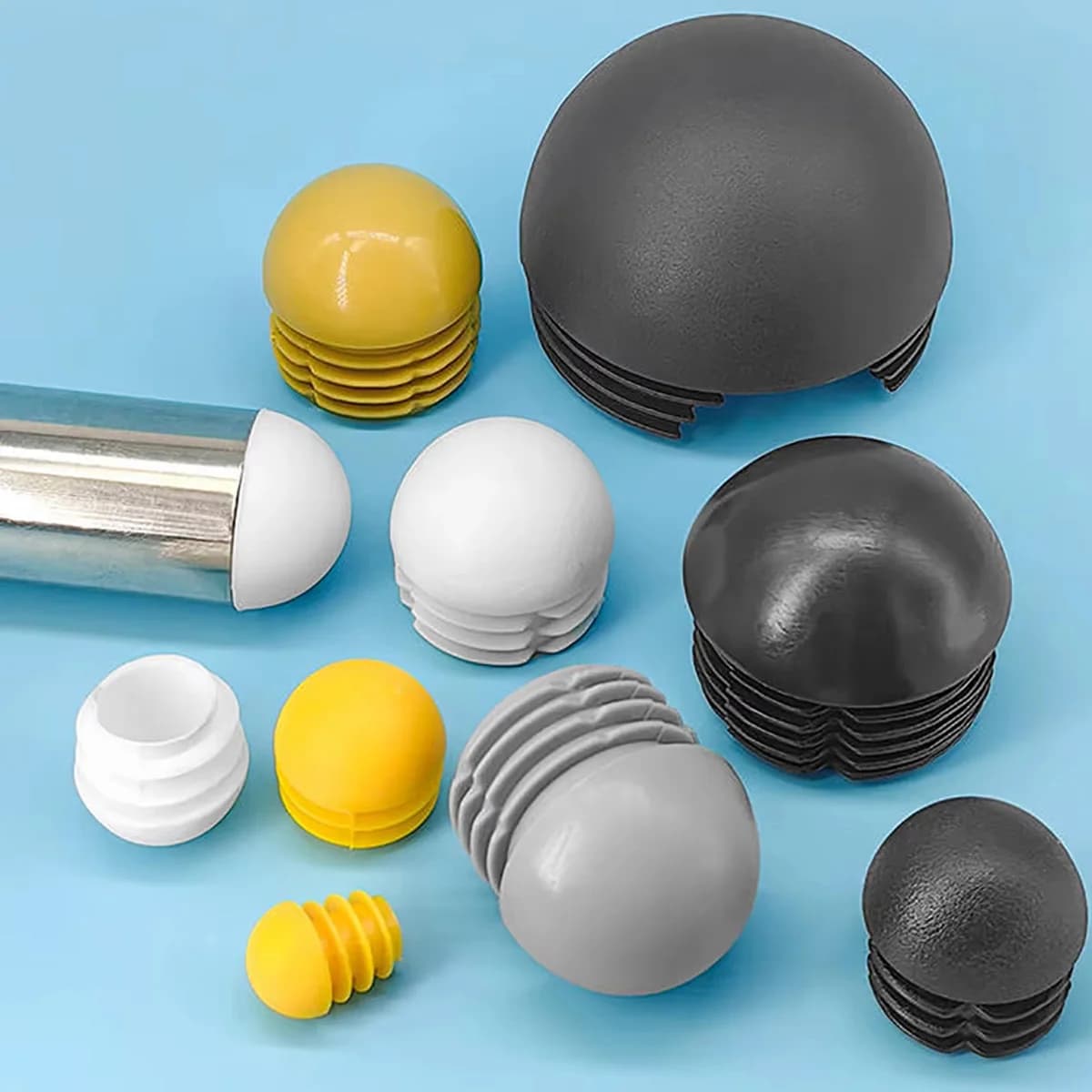 Plastic Round Pipe Plug 13~76mm Tube Domed End Caps Non Slip Chair Leg Foot Dust Cover Floor Protector Pad Furniture Accessories