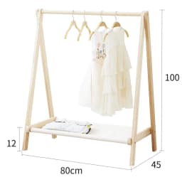 Solid Wood Floor Standing Clothes Hanger Simple Clothes Hanger Coat Drying Rack Stand Small in Kindergarten Performance Area