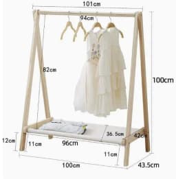 Solid Wood Floor Standing Clothes Hanger Simple Clothes Hanger Coat Drying Rack Stand Small in Kindergarten Performance Area