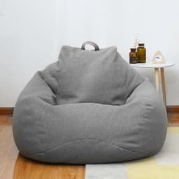 Adults Children Bean Bag Cover Large Lazy Sofa Chair Cover without Filler Cotton Linen Beanbag Chair Seat Ottoman Puff Sac